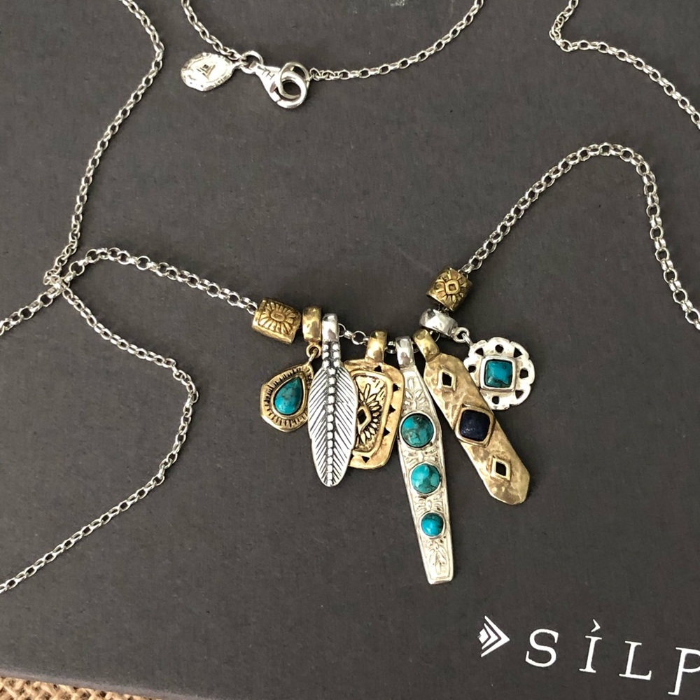 Silpada Sterling Brass Charm Shore Thing Necklace